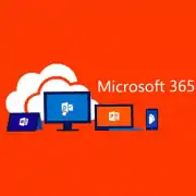 Microsoft 365 mit Symbolen für Office-Anwendungen und Cloud-Dienste